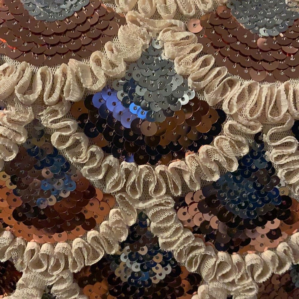 Copper/Silver Shell Pattern Sequin Tank Midi, Sm - image 3